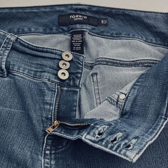 Torrid Jegging Skinny Super Soft Jean 14R Blue High Rise 3-Button Stretch - Picture 6 of 16